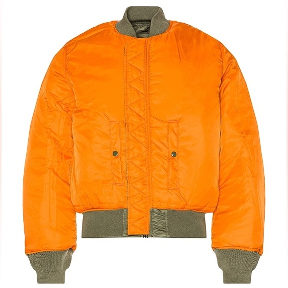 ALPHA INDUSTRIES MA-1 Reversible Bomber Jacket in Sage Green Size Small Slim Fit - Picture 3 of 15